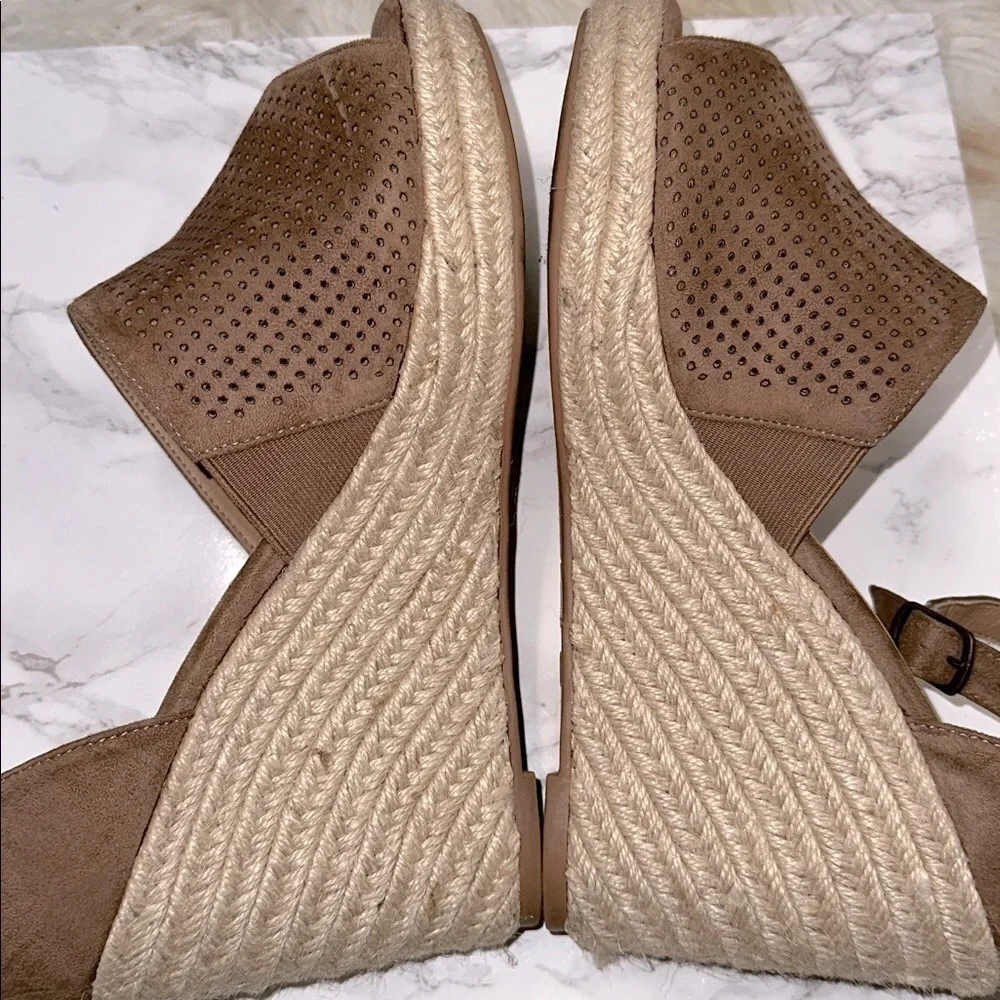 Torrid Brown Perforated Wedge Sandals 12W